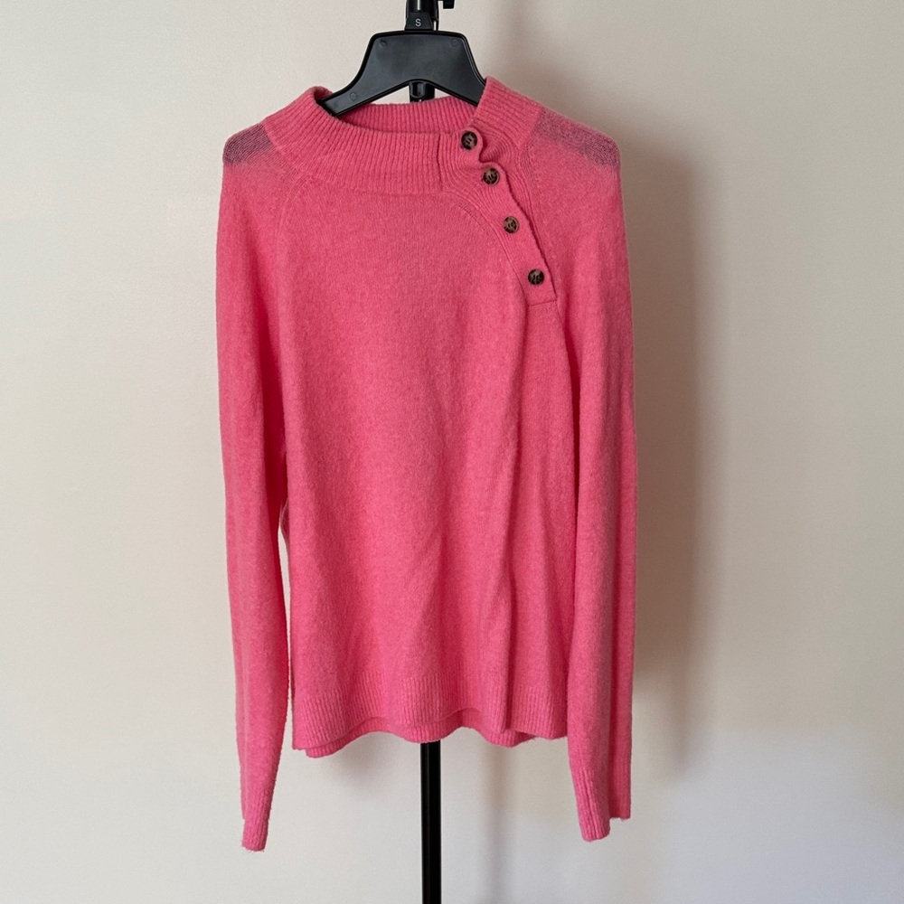 J. Crew Factory Pink Button Sweater